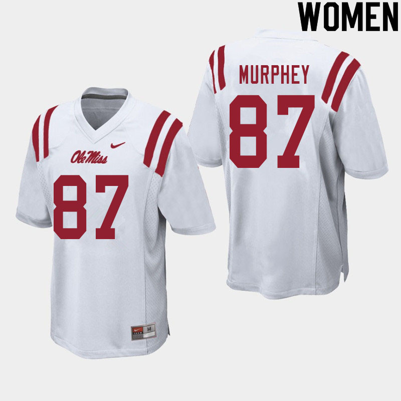 Sam Murphey Ole Miss Rebels NCAA Women's White #87 Stitched Limited College Football Jersey MEC2558AK